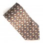 Hill & Archer Brown Yellow Gray Checker Board Design 100% Silk Necktie