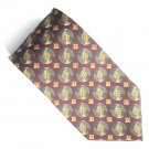 Bill Blass Burgundy Gray Yellow Black Geometric Design 100% Silk Necktie Bill Blass Burgundy Gray Yellow Black Geometric Design 100% Silk Necktie