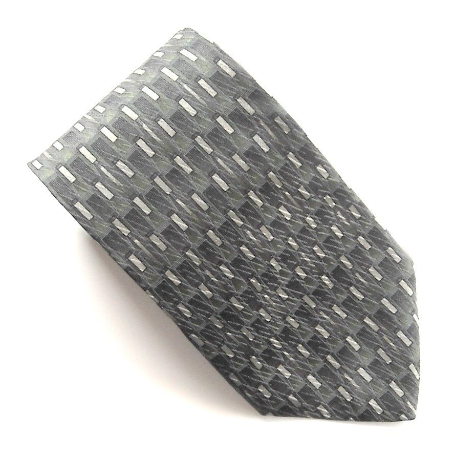 Repp Olive Black Beige Design Extra Long Necktie Tie