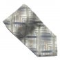 Bachrach Gold Beige Silver Black Design Mens 100% Silk Necktie Tie