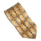 Zylos George Machado Beige Yellow Black Design 100% Silk Necktie Tie