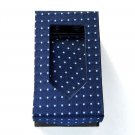 Blue White Dots Tie Handkerchief Cufflinks Boxed Gift Set