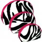Zebra 3-Piece Nesting Cosmetic Set With Hot Pink Trim #ZEB232-H/PINK