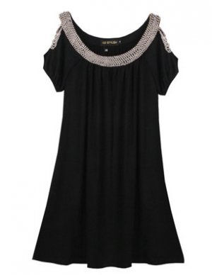 collection short sleeve dress - hand beaded