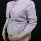 NWT OLD NAVY DEEP V NECK MULTI STRIPE 3/4 SLEEVE EMPIRE WAIST SHIRT SIZE MEDIUM FREE SHIPPING!