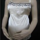 NWT VERY PRETTY DRESS MATERNITY CAMI CROSSOVER NECKLINE W/LACE & BEAD TRIM MED FREE SHIP
