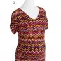 NWOT COLORFUL STYLISH V NECK MATERNITY SHIRT W/SHIRRED SHORT SLEEVES SIZE SMALL
