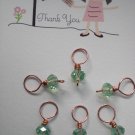 Green Crystal Knitting Stitch Markers