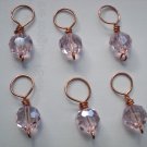 Light Pink Crystal Knitting Stitch Markers