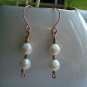 Handmade Double Pearl Beads Dangle Earrings
