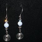 Handmade Crystal Beads Spiral Earrings