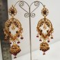 STUNNING VICTORIAN DESIGNER ANTIQUE FINISH AD EMERALD PREMIUM EARRINGS 2PC Y3
