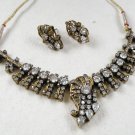 STUDIO DESIGNER VICTORIAN ANTIQUE FINISH REVERSE AD NECKLACE EARRING SET F67