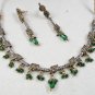 STUDIO DESIGNER VICTORIAN ANTIQUE FINISH REVERSE AD NECKLACE EARRING SET F70