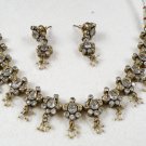 STUDIO DESIGNER VICTORIAN ANTIQUE FINISH REVERSE AD NECKLACE EARRING SET F68