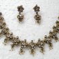 STUDIO DESIGNER VICTORIAN ANTIQUE FINISH REVERSE AD NECKLACE EARRING SET F68
