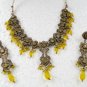 STUDIO DESIGNER VICTORIAN ANTIQUE FINISH REVERSE AD NECKLACE EARRING SET F62