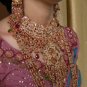 DESIGNER GENUINE POLKI 8 PC SEMIPRECIOUS STONE HEAVY BRIDAL JEWELRY NECKALCE SET