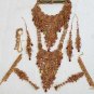 POLKI INDIA DESIGNER UNIQUE 8 PC SEMIPRECIOUS STONE HEAVY BRIDAL NECKALCE SET