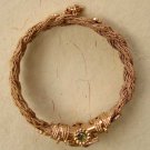 INDIAN COPPERTONE POLKI SEMIPRECIOUS STONE 1PC BANGLE BRACELET OPENABLE VB64