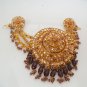 GOLDTONE SEMIPRECIOUS STONE CZ POLKI JUDA HEAD DECORATION BUN PIN HAIR ASSOSERIE