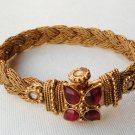 INDIAN COPPERTONE POLKI SEMIPRECIOUS STONE 1PC BANGLE BRACELET OPENABLE DJ176