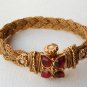 INDIAN COPPERTONE POLKI SEMIPRECIOUS STONE 1PC BANGLE BRACELET OPENABLE DJ176
