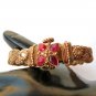INDIAN COPPERTONE POLKI SEMIPRECIOUS STONE 1PC BANGLE BRACELET OPENABLE DJ176