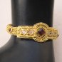 INDIAN GOLD FINISH POLKI SEMIPRECIOUS STONE 1PC BANGLE BRACELET OPENABLE VB356
