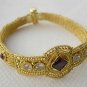 INDIAN GOLD FINISH POLKI SEMIPRECIOUS STONE 1PC BANGLE BRACELET OPENABLE VB356