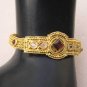 INDIAN GOLD FINISH POLKI SEMIPRECIOUS STONE 1PC BANGLE BRACELET OPENABLE VB356