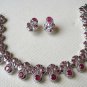 PREMIUM INDIAN STUDIO DESIGNER SILVER FINISH RUBY WEDDING NECKLACE SET REAL 227