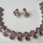 PREMIUM INDIAN STUDIO DESIGNER SILVER FINISH RUBY WEDDING NECKLACE SET REAL 227