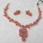 PREMIUM INDIAN STUDIO DESIGNER GOLD FINISH RUBY WEDDING NECKLACE EARRING SET R26