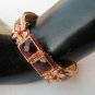 ELEGANT INDIAN GOLDTONE POLKI HINGED CZ RUBY 1PC BANGLE BRACELET OPENABLE DJ171