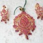 PREMIUM STUDIO DESIGNER GOLDTONE RUBY PEARL WEDDING 3PC PENDANT NECKLACE SET R97