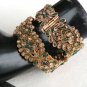 INDIAN GENUINE GOLD FINISH SEMIORECIOUS STONE POLKI 2PC BANGLES BRACELET 2.6 DX7