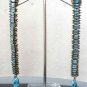 2 PC ANTIQUE FINISH LONG VICTORIAN AMERICAN SAPPHIRE DESIGNER EARRINGS VE61