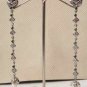 CHARMING SILVER PL LONG VICTORIAN AMERICAN PEARL EMERALD DESIGNER EARRINGS 185