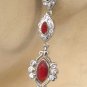 2 PC SILVER PLATED INDIAN FASHION VICTORIAN JEWELRY AMERICAN AD RUBY EARRINGS