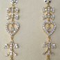 2 TONE GOLD PL INDIAN FASHION JEWELRY SIMULATED AMERICAN DIAMOND EARRINGS