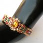 BEAUTIFUL INDIAN GOLD TONE POLKI HINGED CZ RUBY 1PC BANGLES BRACELET 2.6 DJ175