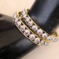 PREMIUM INDIAN 2 TONE GOLD PL JEWELRY AMRICAN AD RUBY BANGLE BRACELET 2 PC VB471