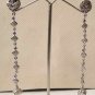AWASOME!! SILVER PL LONG VICTORIAN AMERICAN DIAMOND PEARL DESIGNER EARRINGS 185