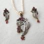 Antique Sterling Silver Style Gemstone Pendant Set with earring SIG57R