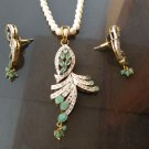 Antique Sterling Silver Style Gemstone Pendant Set with earring SIG54E