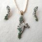 Antique Sterling Silver Style Gemstone Pendant Set with earring SIG54E