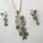 Antique Sterling Silver Style Gemstone Pendant Set with earring SIG55E