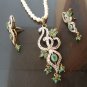 Antique Sterling Silver Style Gemstone Pendant Set with earring SIG55E