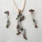 Antique Sterling Silver Style Gemstone Pendant Set with earring SIG53M